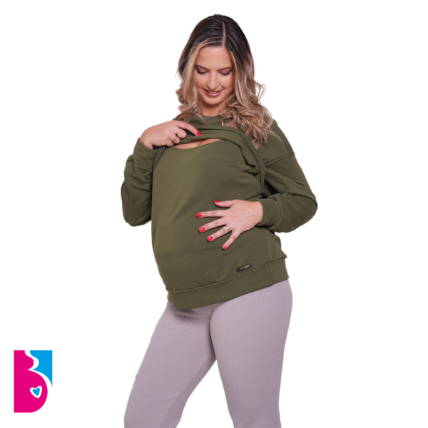 Buzo Oversize Algodón Elastizado Con Sistema para amamantar - Imagen 4