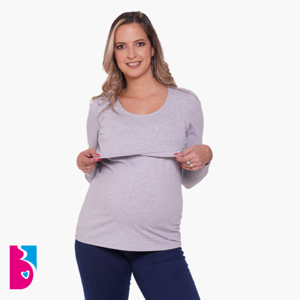 Remera Algodón Elastizado Para Amamantar - Imagen 2