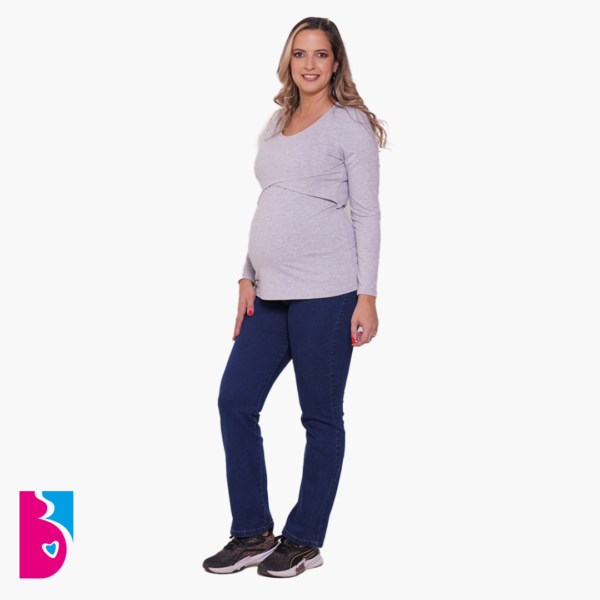 Remera Algodón Elastizado Para Amamantar - Imagen 3