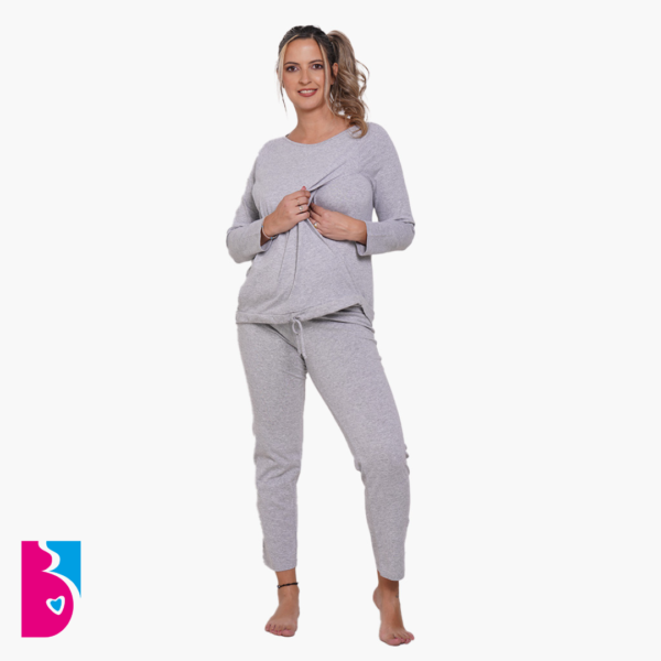 Pijama Largo Algodón Para Amamantar