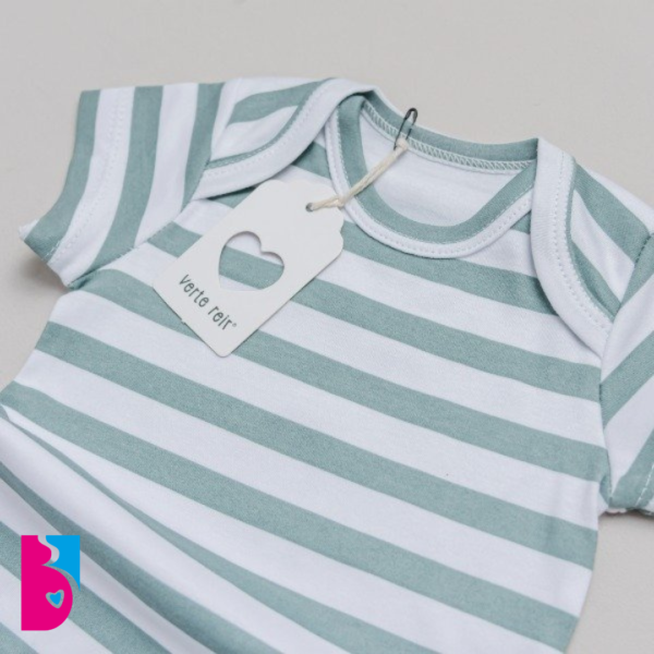 Bi Pack Bodys Mangas Cortas RAYITAS VERDE y MONITOS - Imagen 4