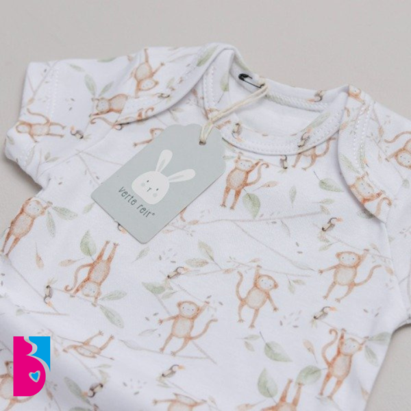 Bi Pack Bodys Mangas Cortas RAYITAS VERDE y MONITOS - Imagen 5