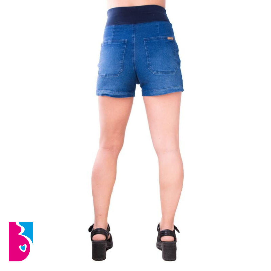 Short Jean Satinado Pierna Wide - Imagen 4